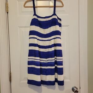 Loft Blue and White Knee-Length Dress